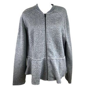 Torrid Quilted Knit Zip Up Gray Jacket